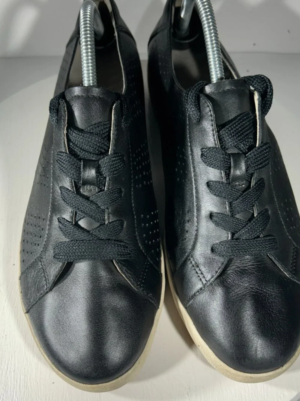 Dansko Womens Perforated Leather Shoes Sneakers Size 11 EU 42 Black Lace Up